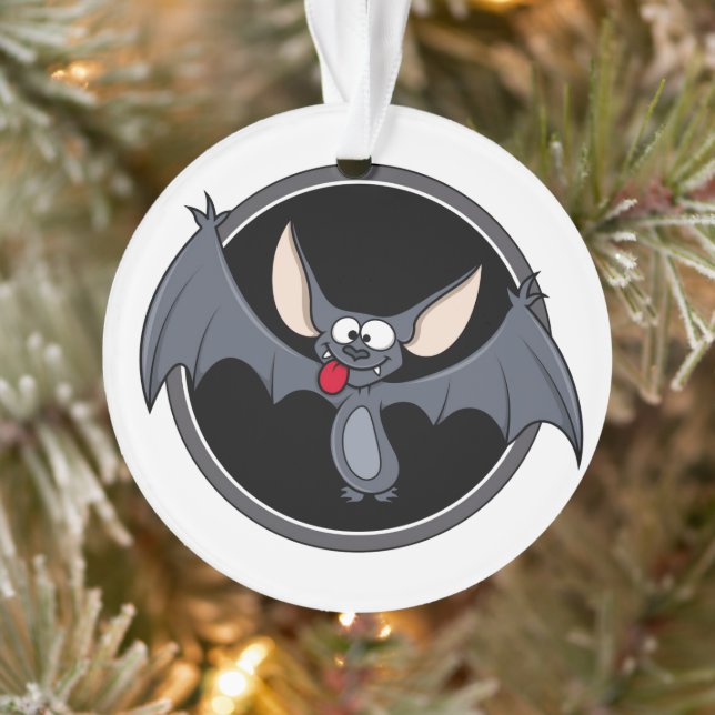 Groovy Happy Halloween Bat Ornament (Tree)