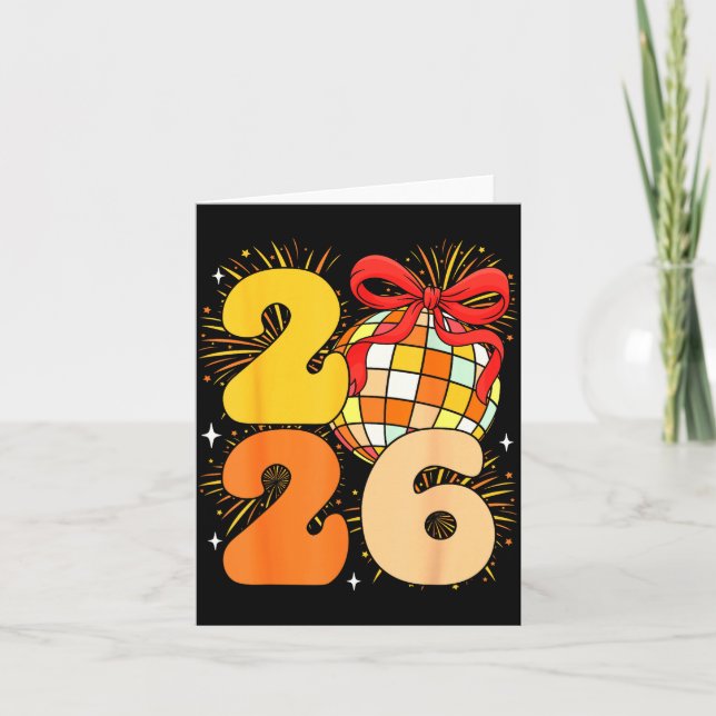 Groovy Happy New Year 2026 New Years Eve Party Men Card (Front)