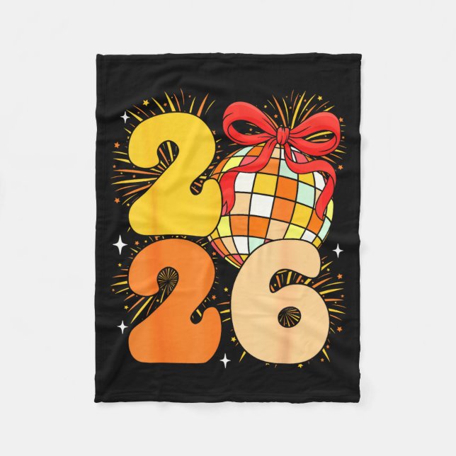 Groovy Happy New Year 2026 New Years Eve Party Men Fleece Blanket (Front)