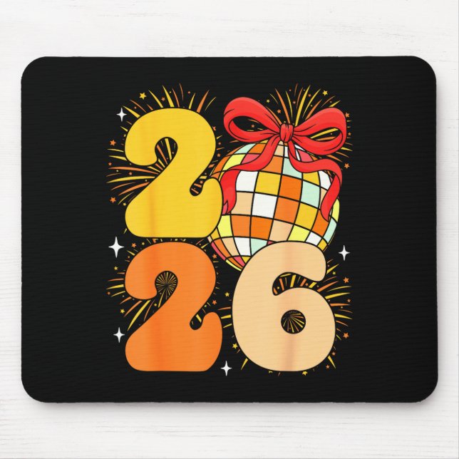 Groovy Happy New Year 2026 New Years Eve Party Men Mouse Pad (Front)