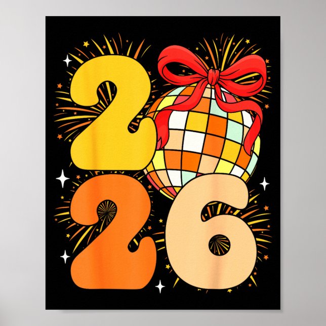Groovy Happy New Year 2026 New Years Eve Party Men Poster (Front)