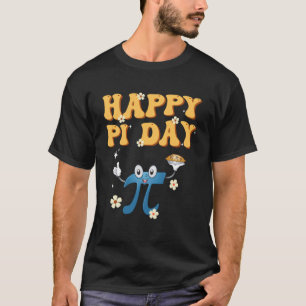 Groovy Happy Pi Day Mathematics Math Teacher Pi Da T-Shirt