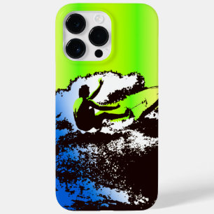 Groovy Hawaiian Surfer 1960s Retro Graphic Lime Case-Mate iPhone 14 Pro Max Case