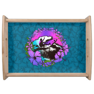 Groovy Hawaiian Surfer 1960s Retro Graphic Serving Tray