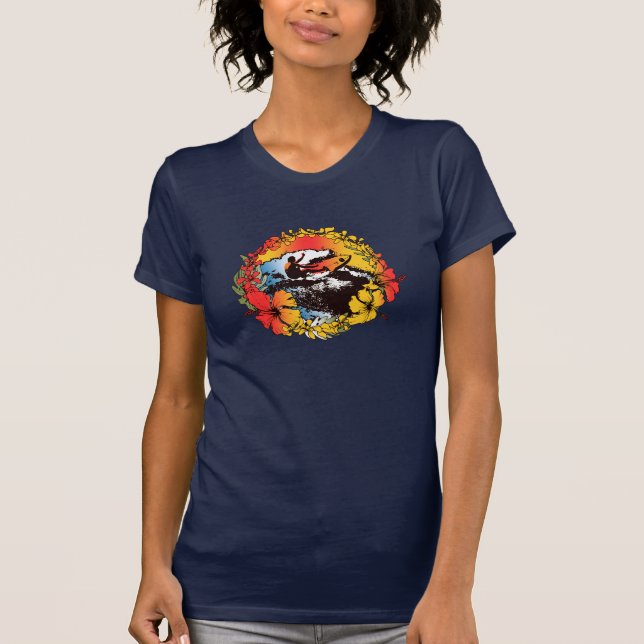 Groovy Hawaiian Surfer 1960's Retro Graphic Tee (Front)