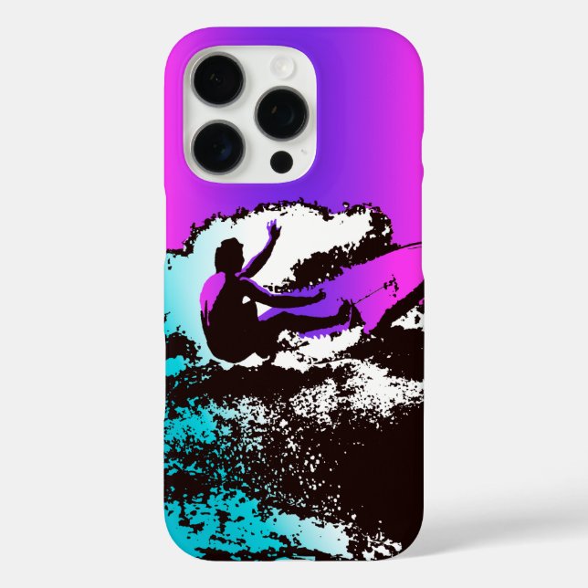 Groovy Hawaiian Surfer 1960s Retro Graphic Violet Case-Mate iPhone Case (Back)