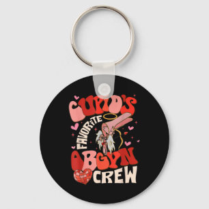 Groovy Heart Disco Cupids Favorite Obgyn Crew Vale Keychain