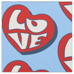 groovy heart love valentine 1960s  fabric