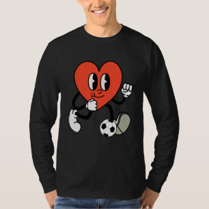 Groovy Heart Playing Soccer Valentine's Day Soccer T-Shirt