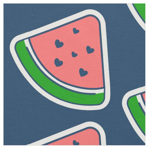groovy heart watermelon fruit valentine 1960s  fabric