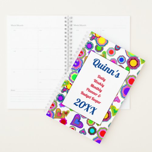 Groovy Hearts and Flowers Planner