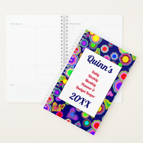 Groovy Hearts and Flowers Planner