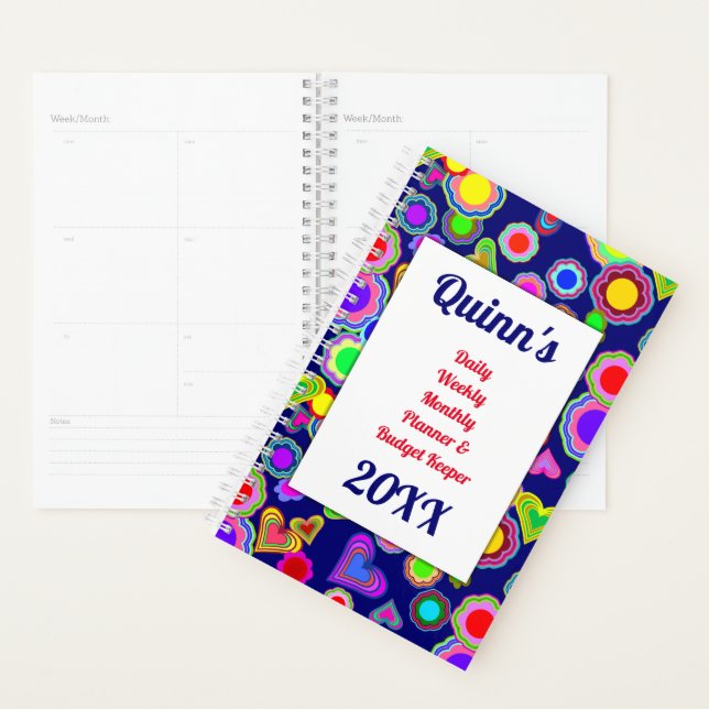 Groovy Hearts and Flowers Planner (Display)