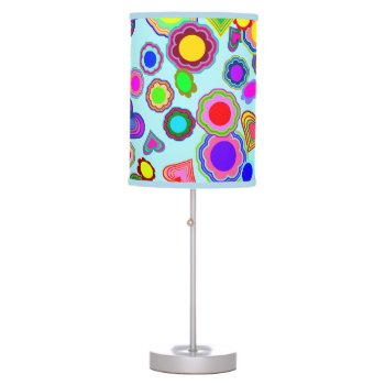 Groovy Hearts Flowers Table Lamp by gravityx9 at Zazzle