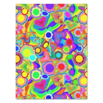 Groovy Hearts Flowers Tissue Paper by gravityx9 at Zazzle