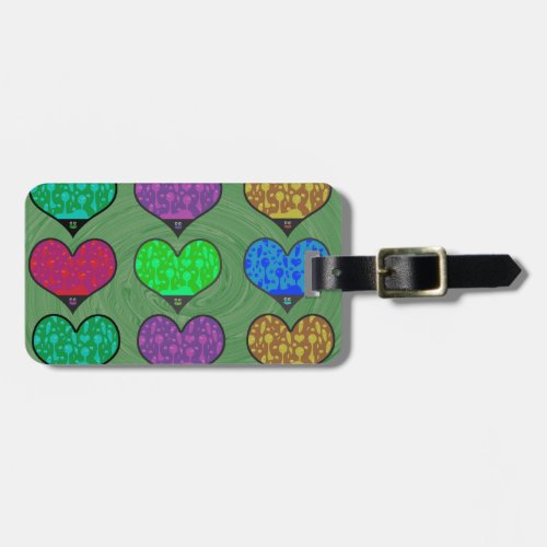 Groovy Hearts of Lava Luggage Tag