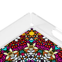 Groovy Heavenly Flower Power Acrylic Tray