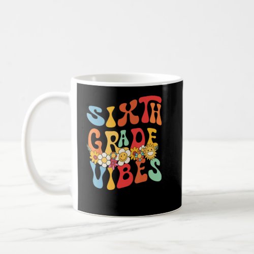 Groovy Hello 6th Grade Vibes Retro Teacher Back To Coffee Mug