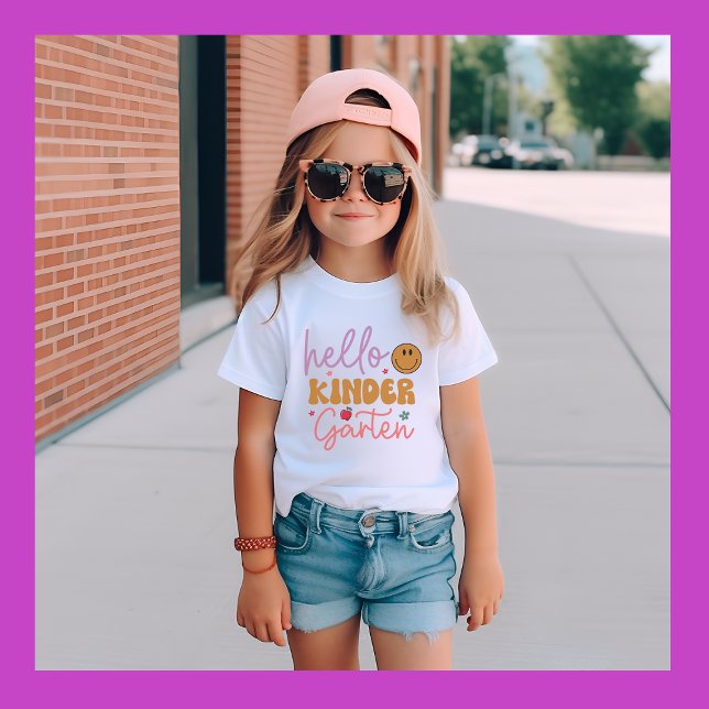 Groovy Hello Kindergarten First Day of School T-Shirt (Creator Uploaded)