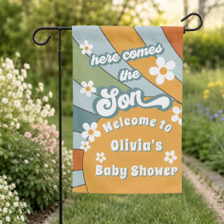 Groovy Here Comes the Son Garden Flag