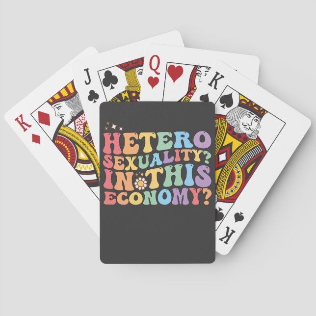 Groovy Hetero Heterosexuality In This Economy LGBT Poker Cards (Back)