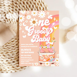 Groovy Hippie 1st Birthday Invitation