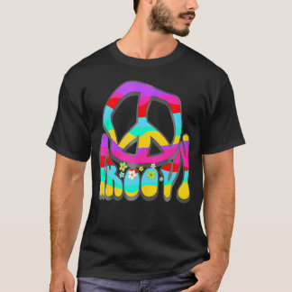 Groovy Hippie 60S 70S Peace Sign 1970S Flower Powe T-Shirt