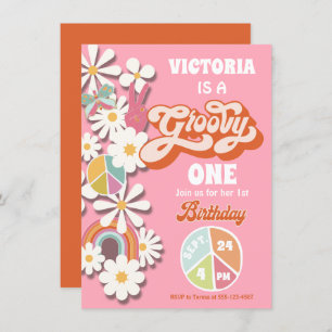 Groovy Hippie Birthday Party Invitation