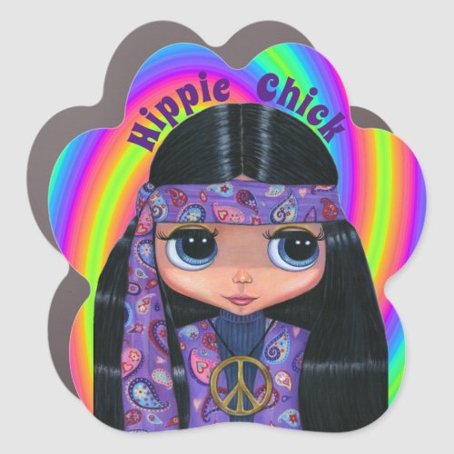 Groovy Hippie Chick in Purple Peace Sign Headband