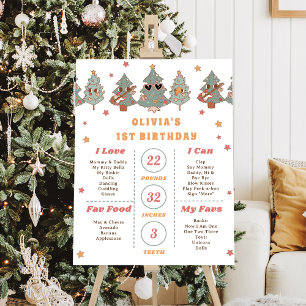 Groovy Hippie Christmas Tree 1st Birthday Mileston Foam Board