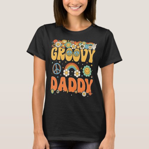 Groovy Hippie Dad Family Matching Baby Shower Part T_Shirt