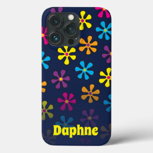 Groovy Hippie Flower Custom Name iPhone 13 Pro Case