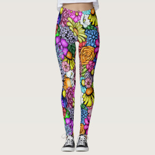 Retro Groovy FUN 60's Sixties Love Colorful Funky Leggings