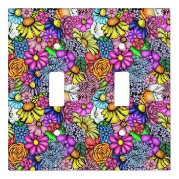 Groovy Hippie Flowers Light Switch Cover by Everything_Ephemera at Zazzle