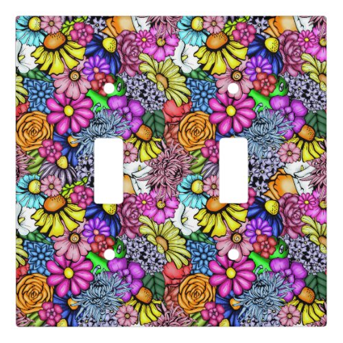 Groovy Hippie Flowers Light Switch Cover