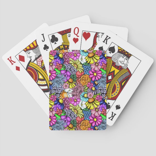 Groovy Hippie Flowers  Poker Cards (Back)