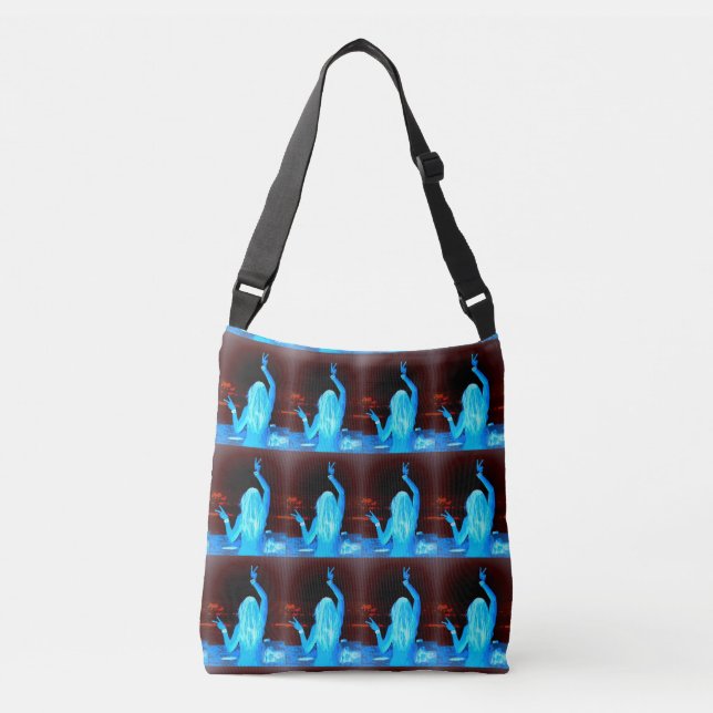 groovy hippie girl crossbody bag (Front)