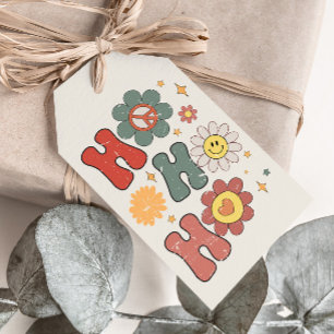 Groovy Hippie Ho Ho Ho Christmas Holiday Gift Tags