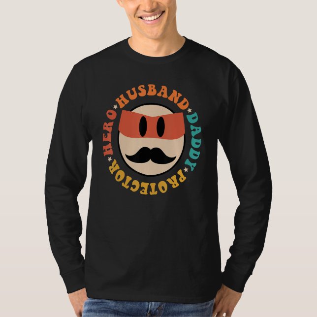 Groovy Hippie Husband Daddy Protector Hero Dad Fat T-Shirt (Front)