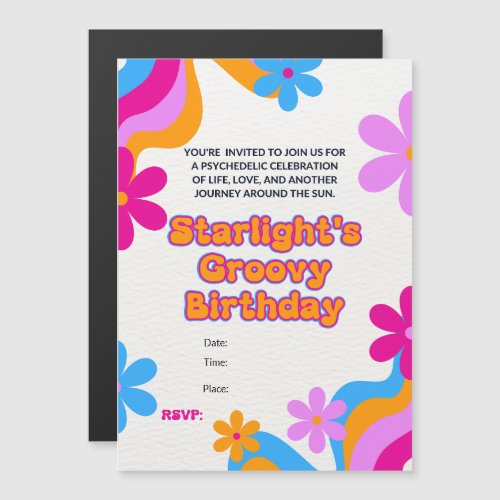 Groovy Hippie Love Peace and Love Celebration Magnetic Invitation