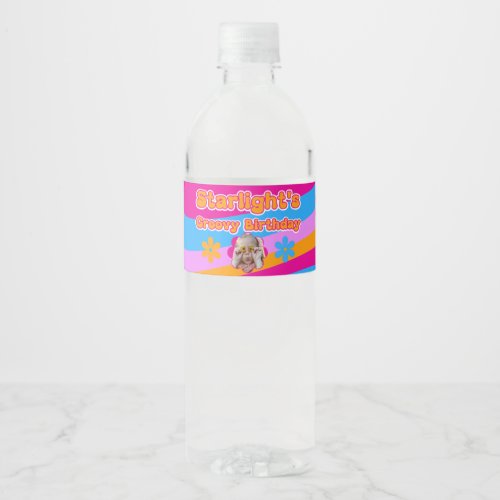 Groovy Hippie Love Peace and Love Celebration Water Bottle Label