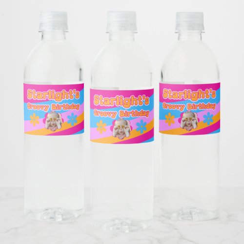 Groovy Hippie Love Peace and Love Celebration  Water Bottle Label