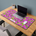 Groovy Hippie Neon Pink & Yellow Floral Pattern Desk Mat<br><div class="desc">Mod Hippie Neon Pink & Yellow Floral Pattern.  Personalize with name at bottom over white rectangle.</div>