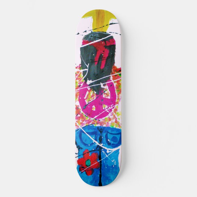 Groovy Hippie Peace Sign Skateboard Deck (Front)