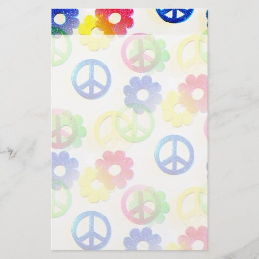 Groovy Hippie Peace Signs Flower Power Sparkles (Front)