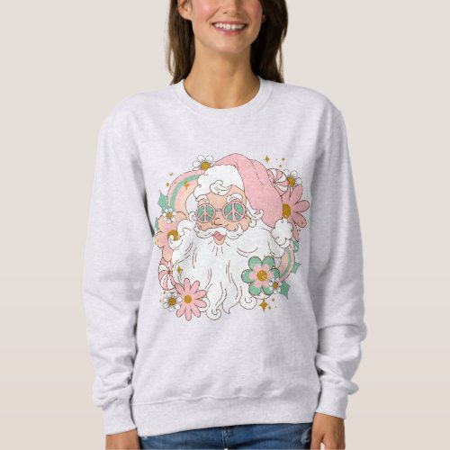 Groovy Hippie  Pink Santa T_Shirt Sweatshirt