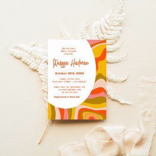 Groovy Hippie Retro Bridal Shower Invitation