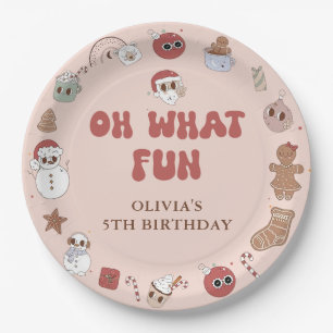 Groovy Hippie Santa Christmas birthday Paper Plates