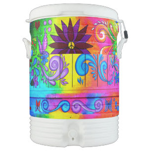 groovy hippie style igloo beverage cooler