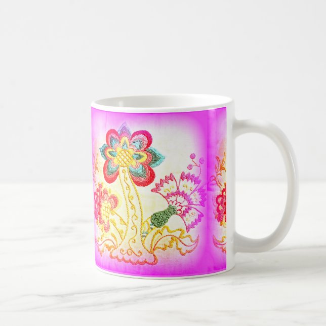 groovy hippie-style palm tree coffee mug (Right)